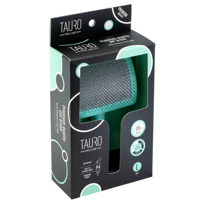 Tauro Pro Line Brush L - пластмасова четка с тънки и меки зъби 17,5 / 10,6 / 6,2 см, зелен