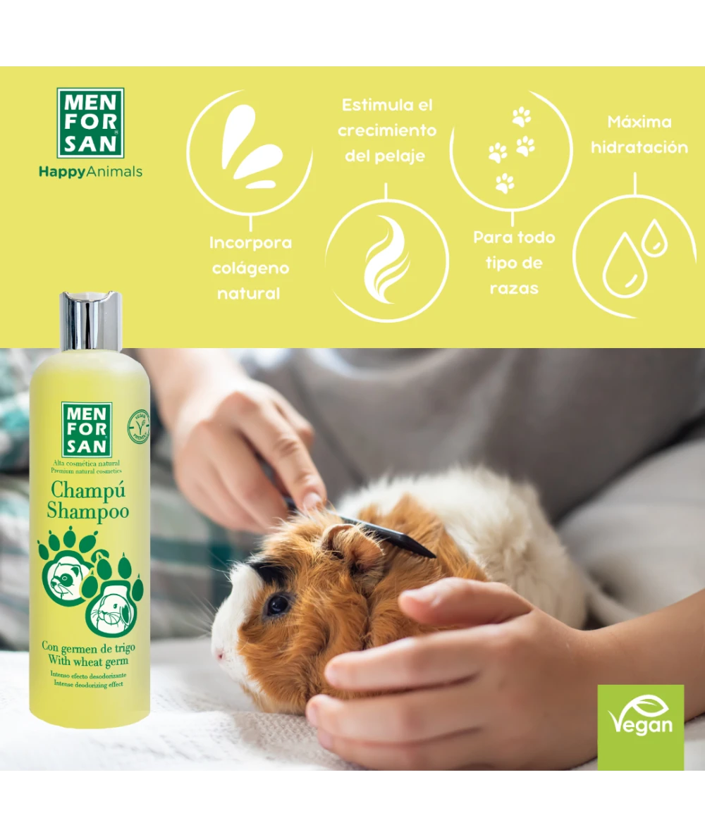 Menforsan Wheat Germ Shampoo for Ferrets - шампоан с естествени пшенични зародиши и дезодорантни свойства за декоративни порчета 300 мл.